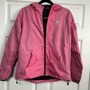 U.S. Polo pink windbreaker with hoodie